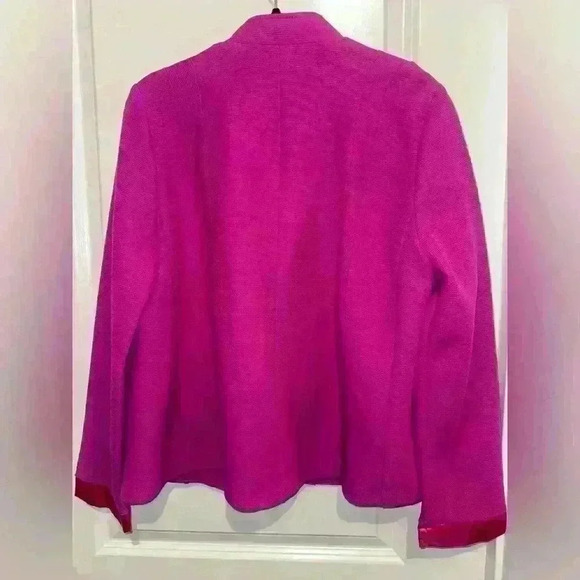 Size 14 Alfred Dunner Hot Pink Zip Up Blazer/Jacket - Picture 4 of 4